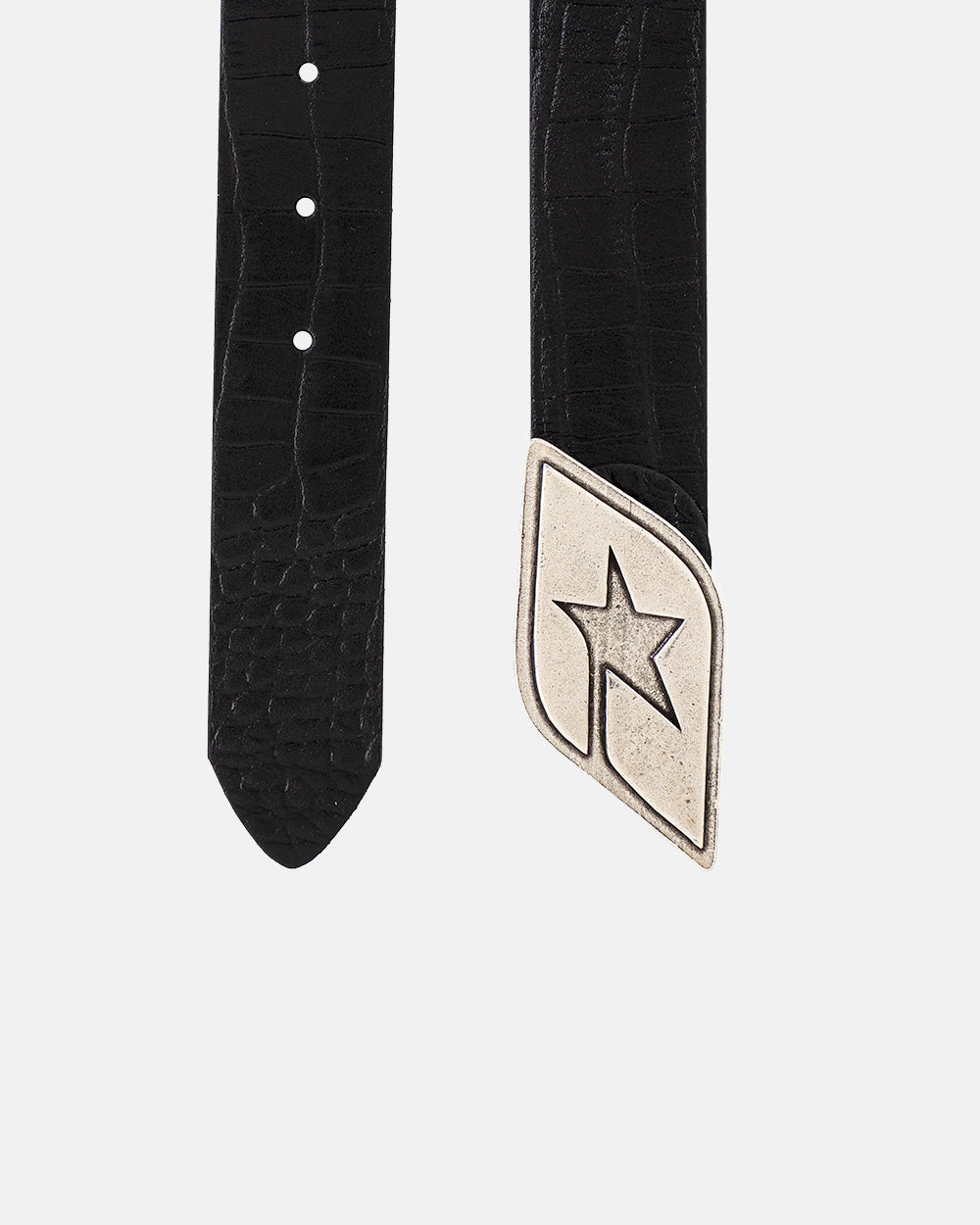 CINTURÓN DE CUERO ORIGINAL COCODRILO ALGAS NEGRAS