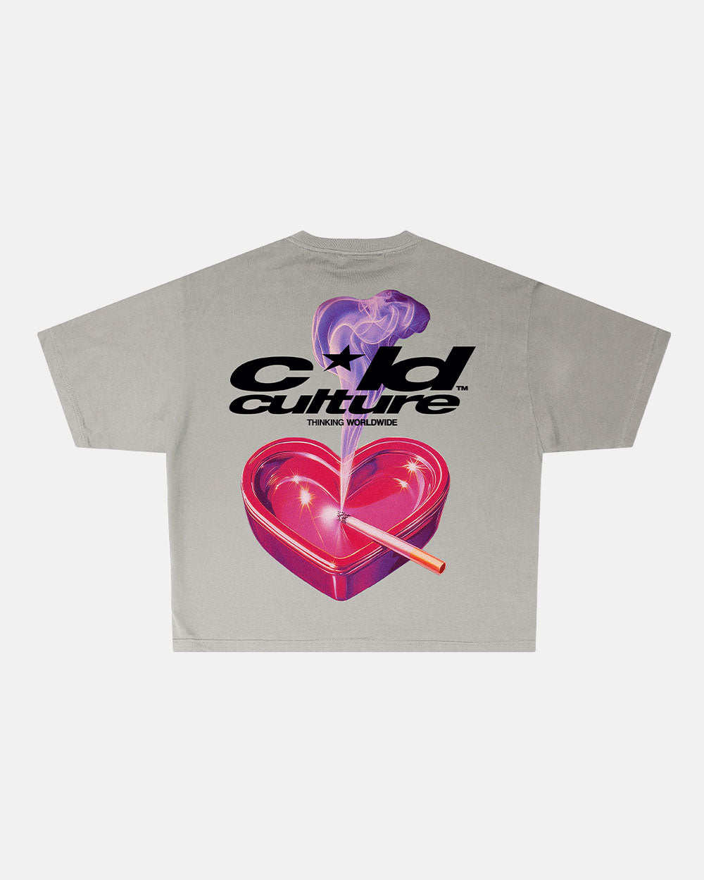 CAMISETA CENICERO CORAZÓN GRIS ESCARCHA