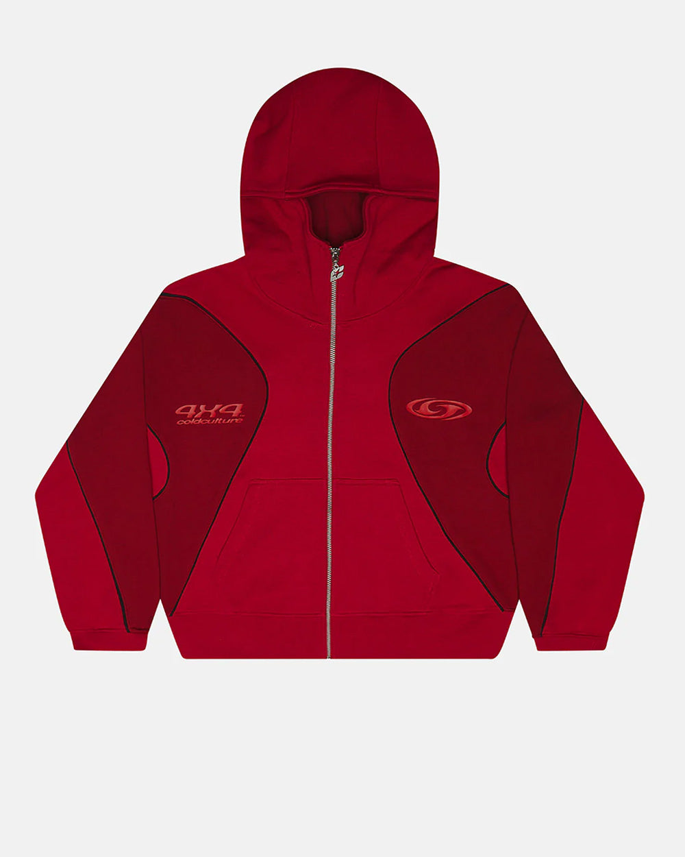 SUDADERA CON CAPUCHA Y CREMALLERA RUSH ROJA