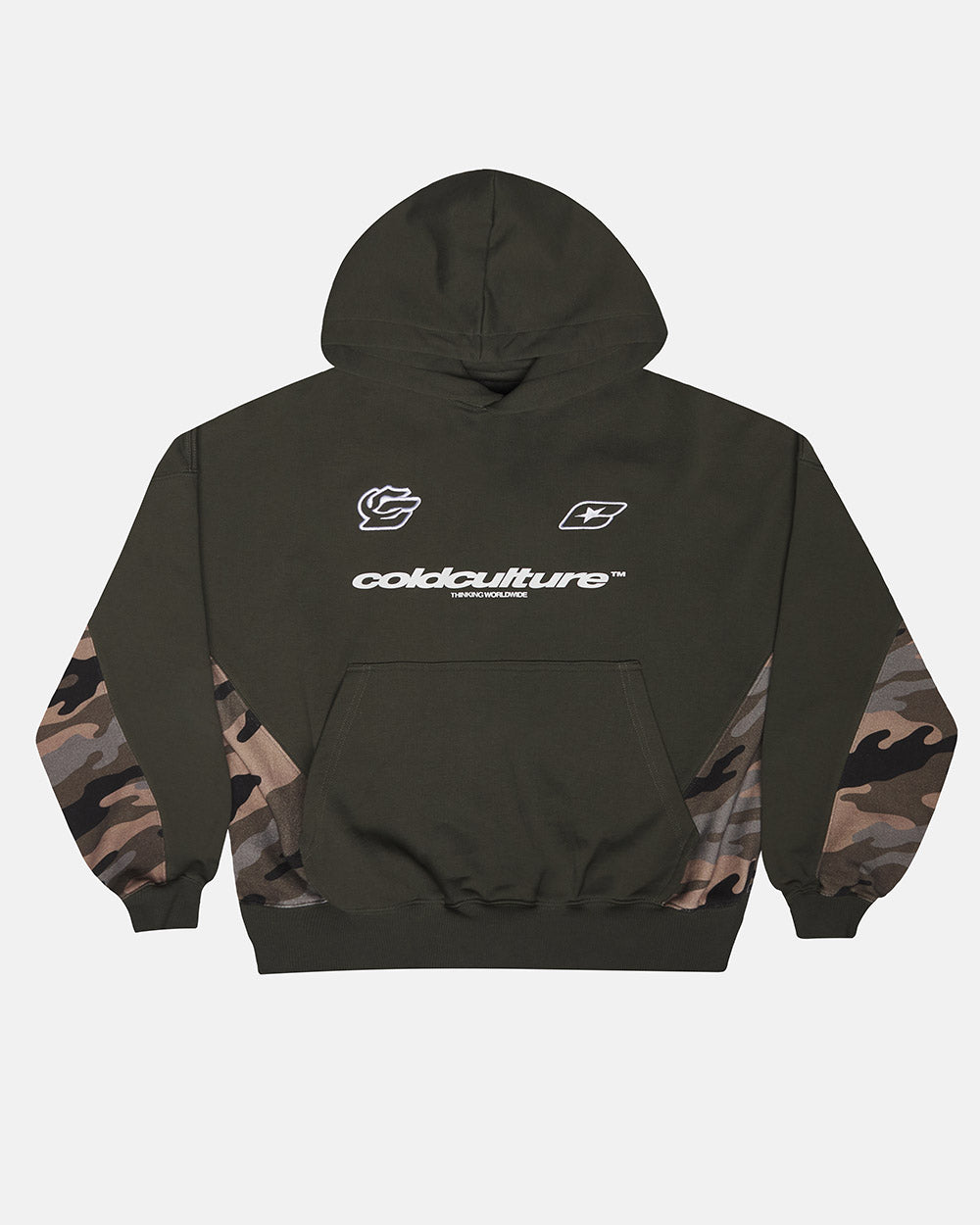SUDADERA CON CAPUCHA CAMUFLAJE DE CARRERAS VERDE OSCURO