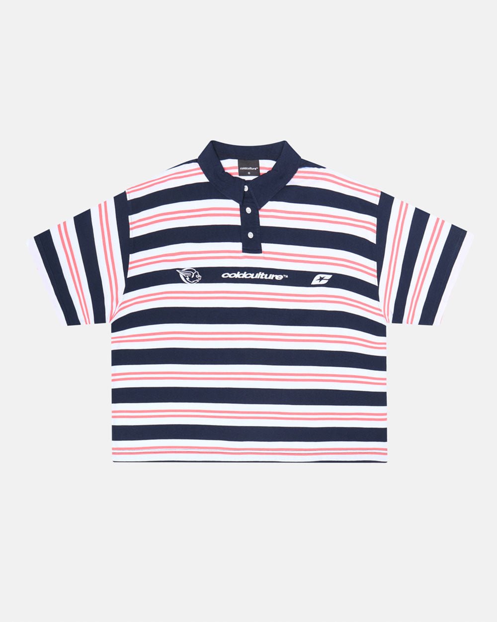 POLO AEROSTRIPES AZUL MAR/CORAL