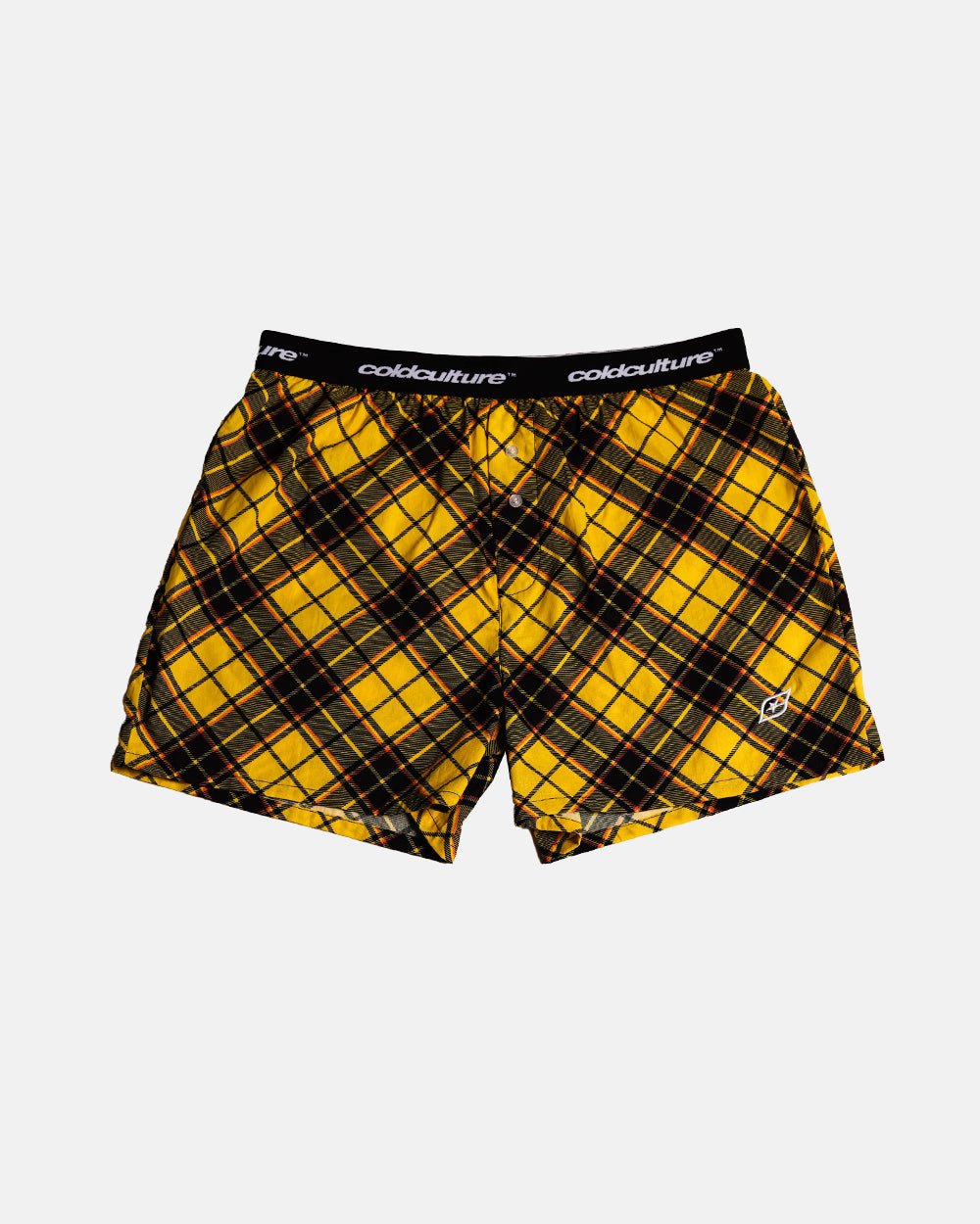 PAQUETE DE BOXERS CUADRADOS TARTÁN AMARILLO/CREMA
