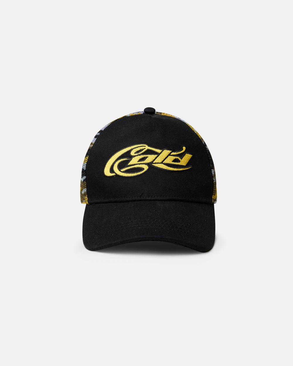 GORRA CAMUFLAJE NEGRA Y AMARILLA