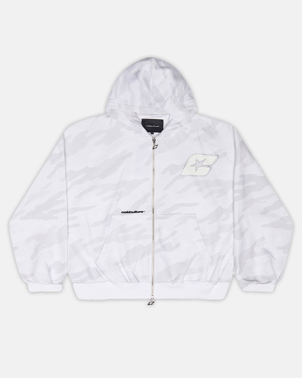 SUDADERA CON CAPUCHA Y CREMALLERA CAMUFLAJE GRIS