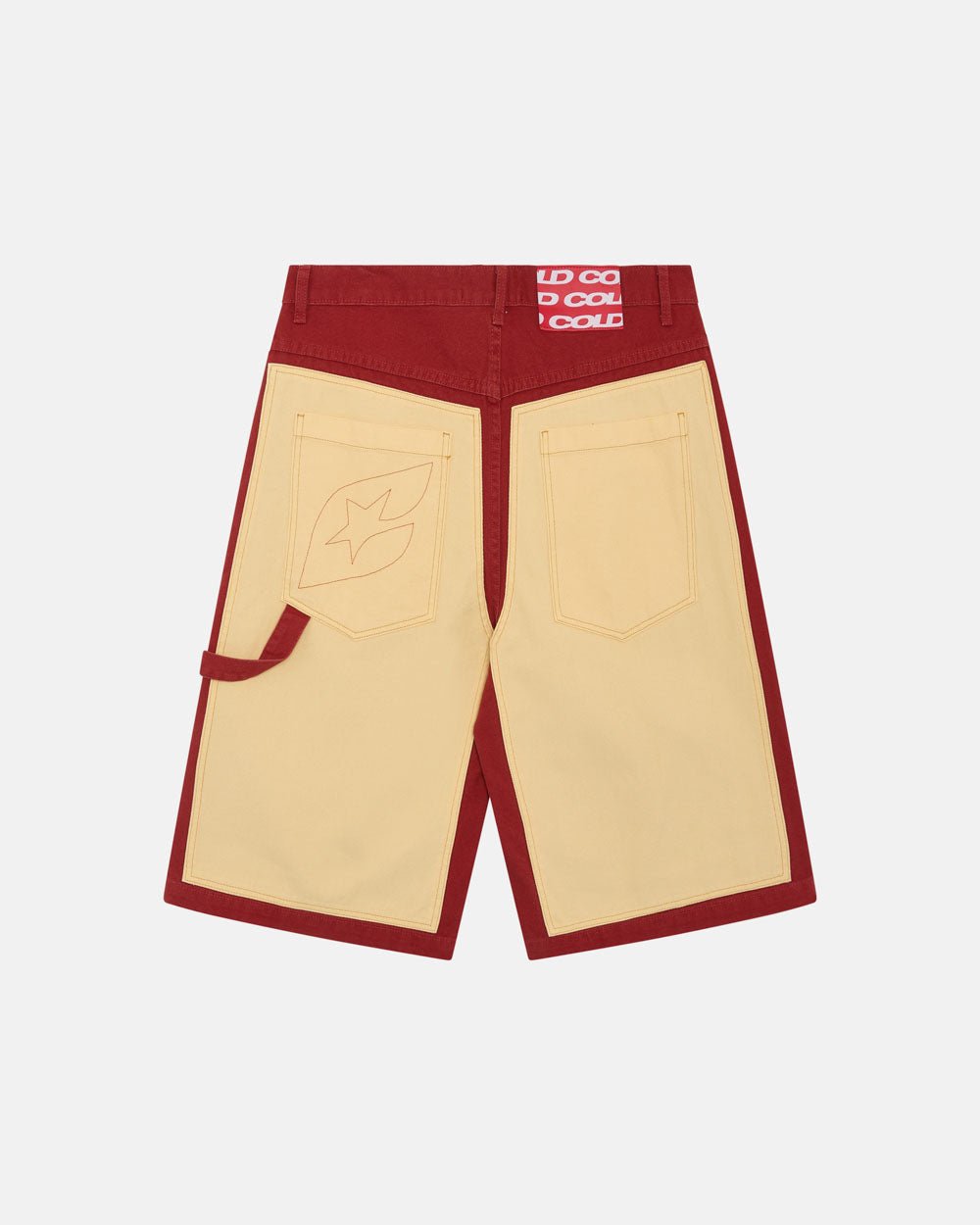 PANEL DE CARPINTERO SHORTS BORGOÑA Y VAINILLA