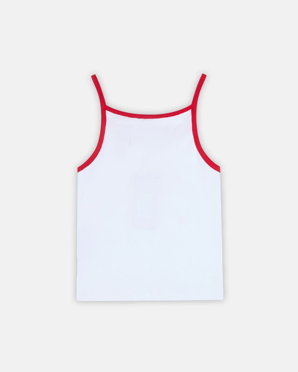 TOP RIZADO CON STRASS FRÍO BLANCO Y ROJO