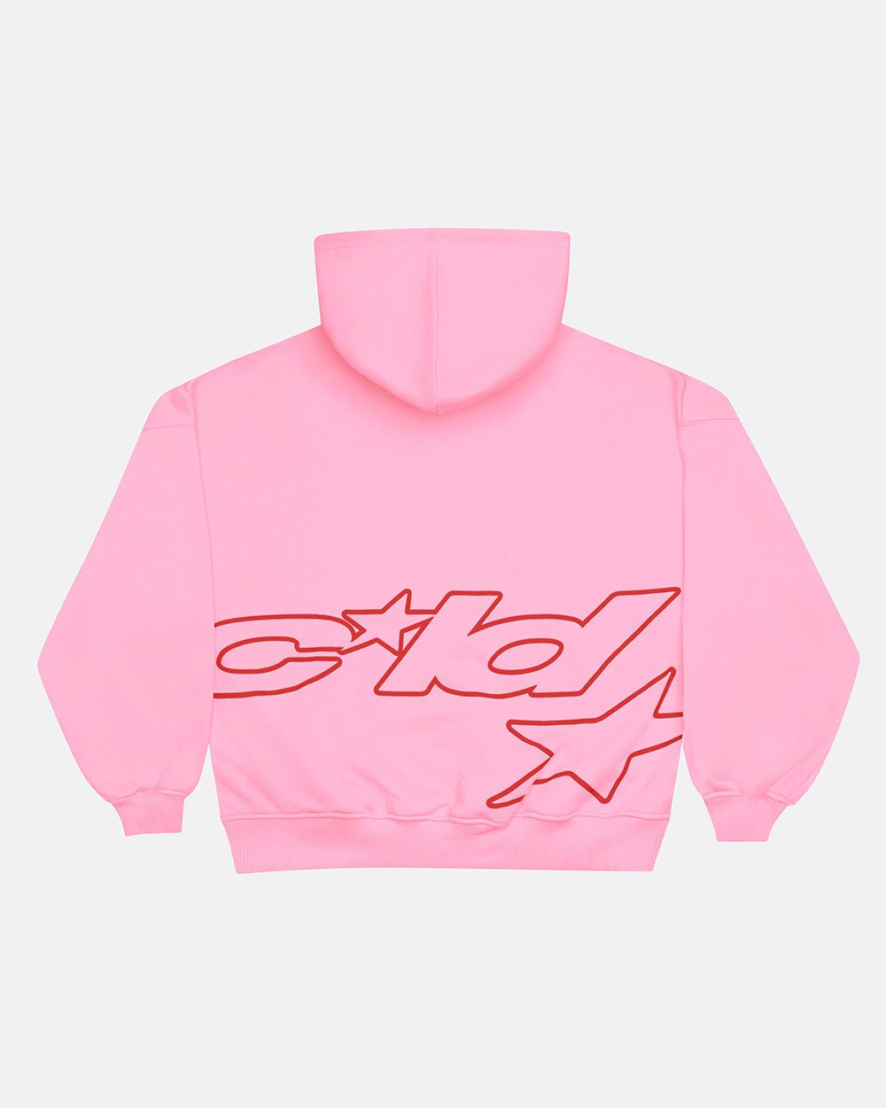 SUDADERA CON CAPUCHA DE DEFENSA ROSA Y ROJA