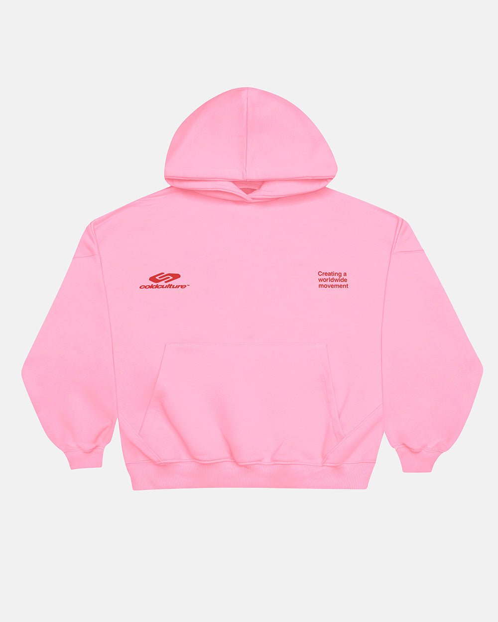 SUDADERA CON CAPUCHA DE DEFENSA ROSA Y ROJA