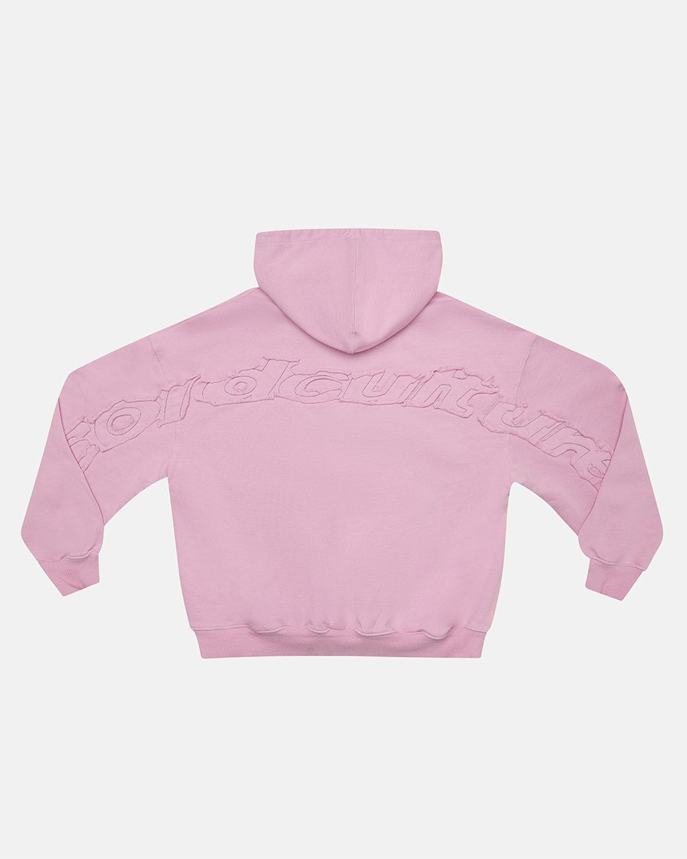 SUDADERA CON CAPUCHA CURVA DISTRESS ROSA