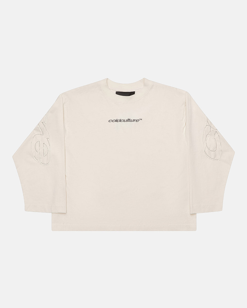 CAMISETA CURVADA DE MANGA LARGA DISTRESS GRIS CLARO