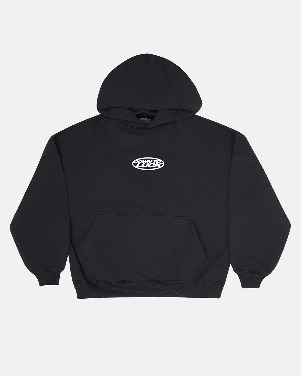 DOWN TO LUCK HOODIE BLACK AND WHITE