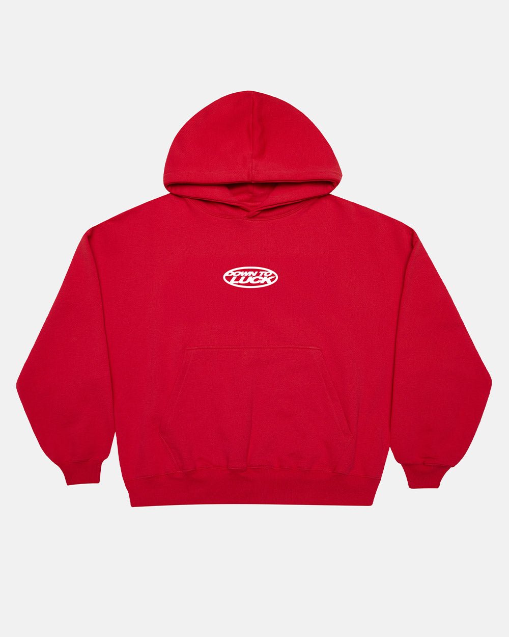 Sudadera con capucha roja Down to Luck