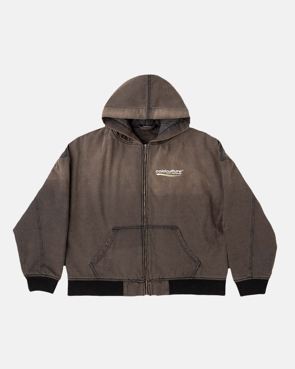 CHAQUETA ENTERPRISE DENIM MARRÓN OSCURO DESGASTADO