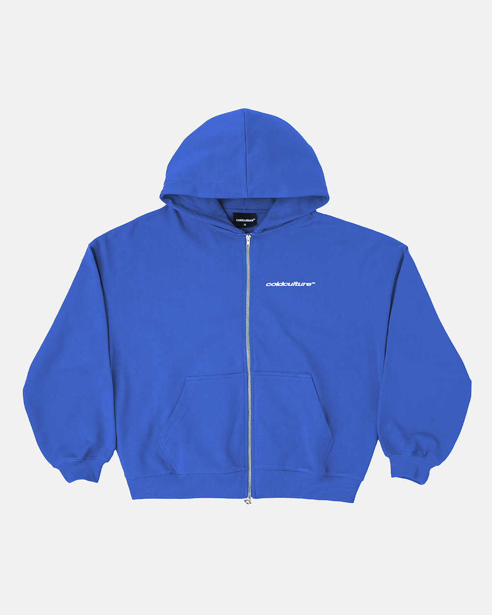 SUDADERA CON CAPUCHA Y CREMALLERA ESENCIAL AZUL ELÉCTRICO