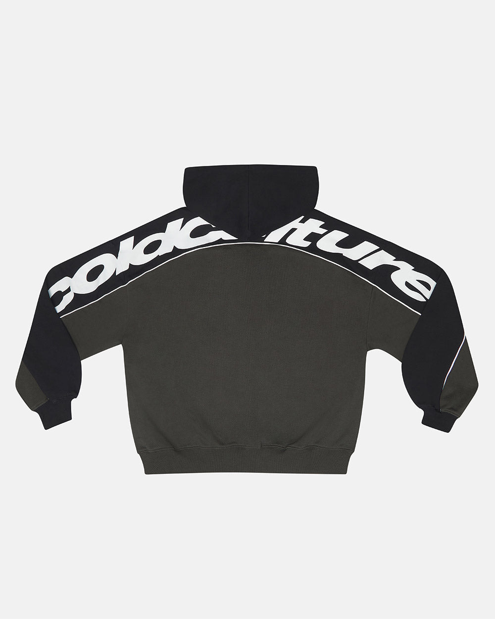 SUDADERA CON CAPUCHA Y CREMALLERA FLESH NEGRA Y GRIS