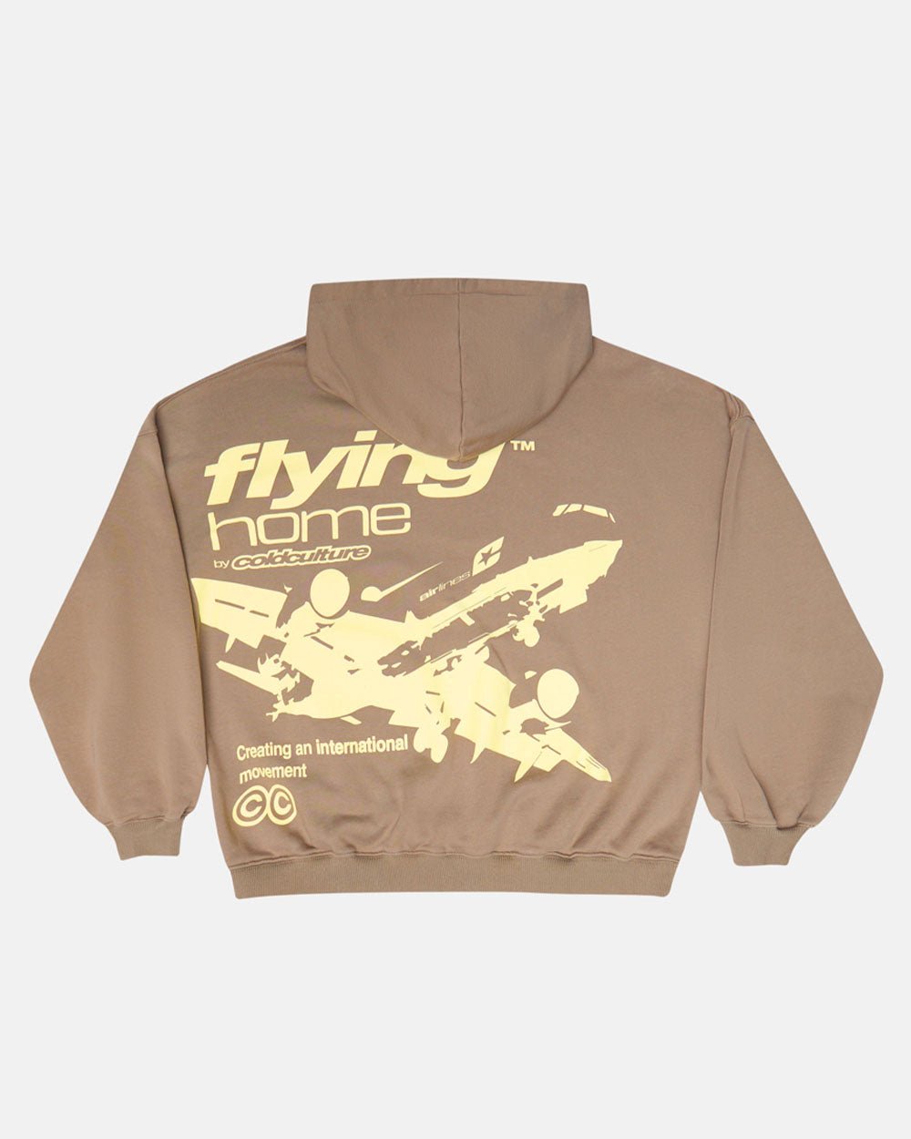 SUDADERA CON CAPUCHA FLYING HOME MARRÓN NOGAL