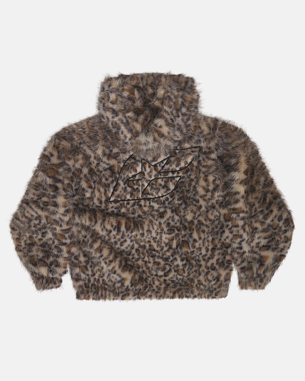 SUDADERA CON CAPUCHA DE PIEL LEOPARDO MARRÓN