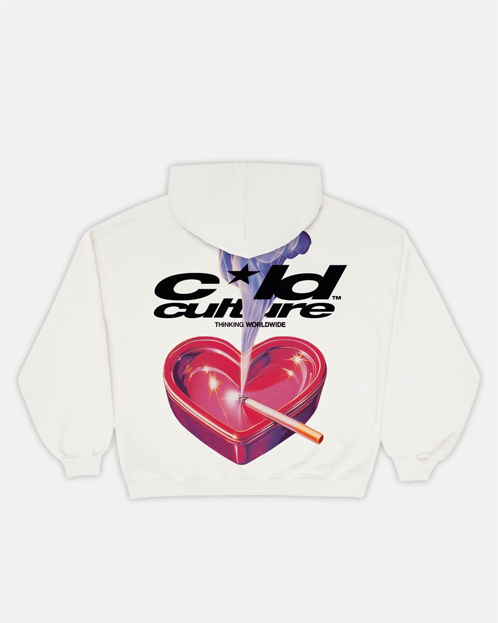 Sudadera con capucha y cenicero de corazón gris