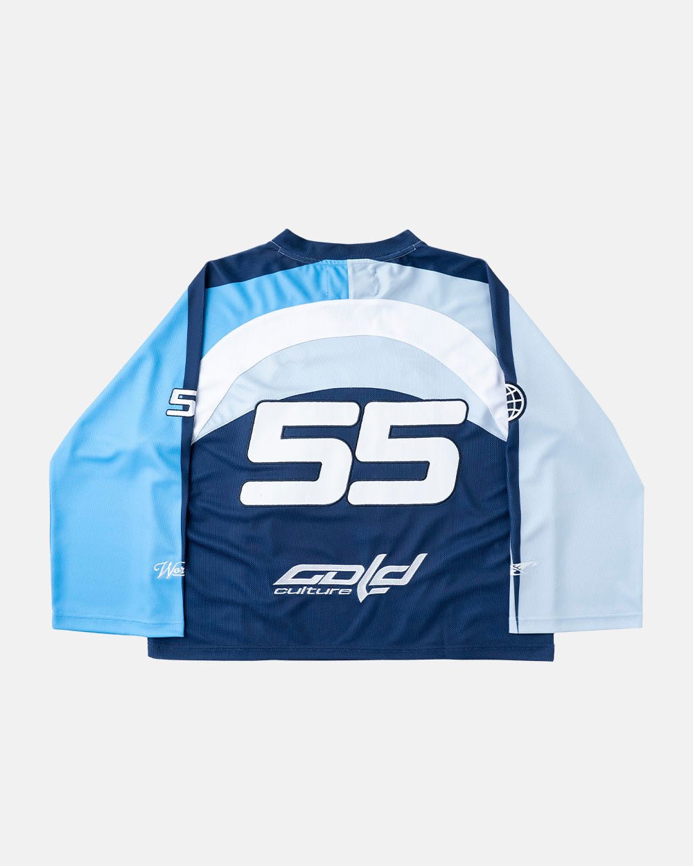 CAMISETA DE MANGA LARGA DE JUGADOR DE HOCKEY AZUL MARINO/AZUL BRILLANTE