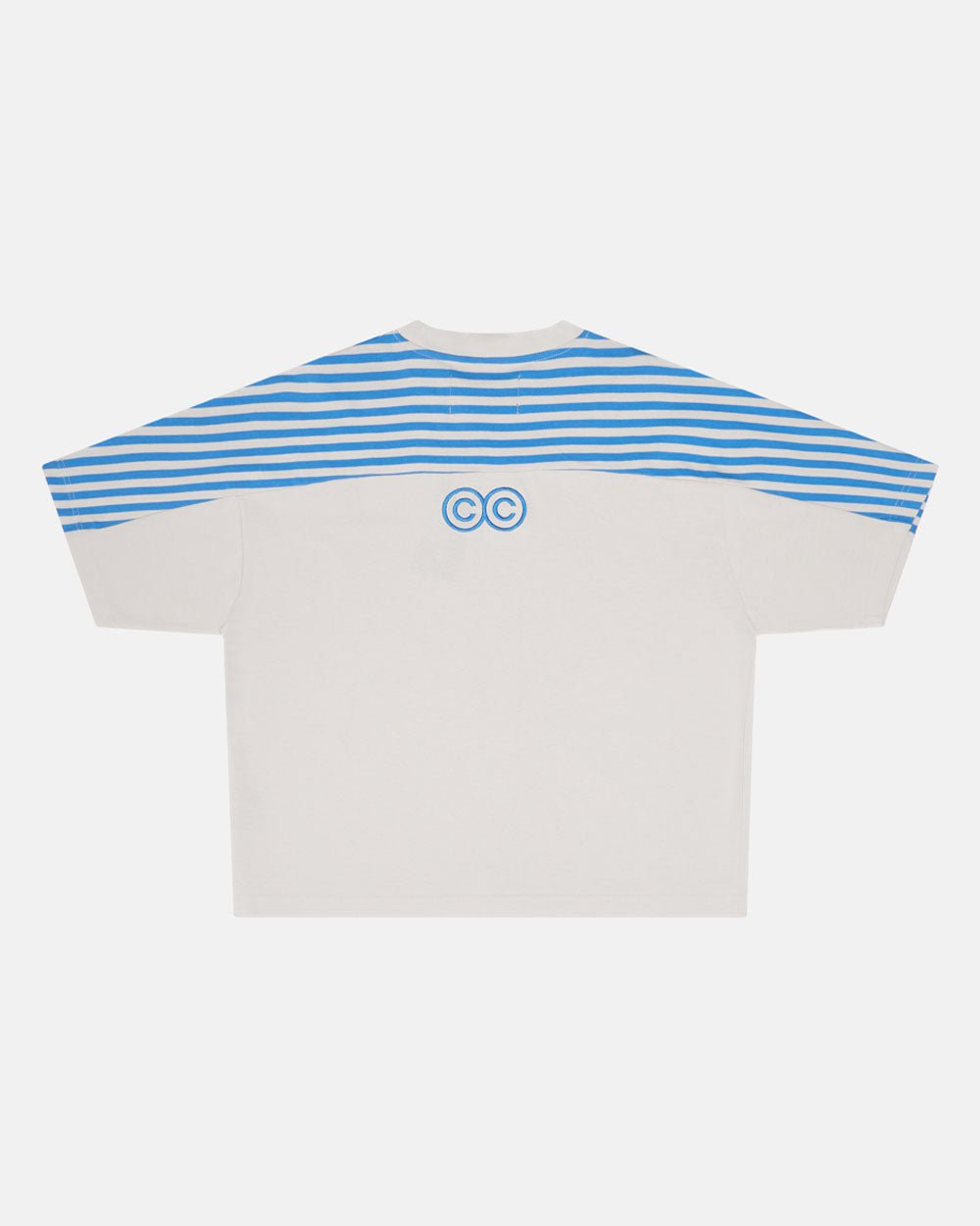 LOLLY HALF STRIPES TEE GREY AND BLUE