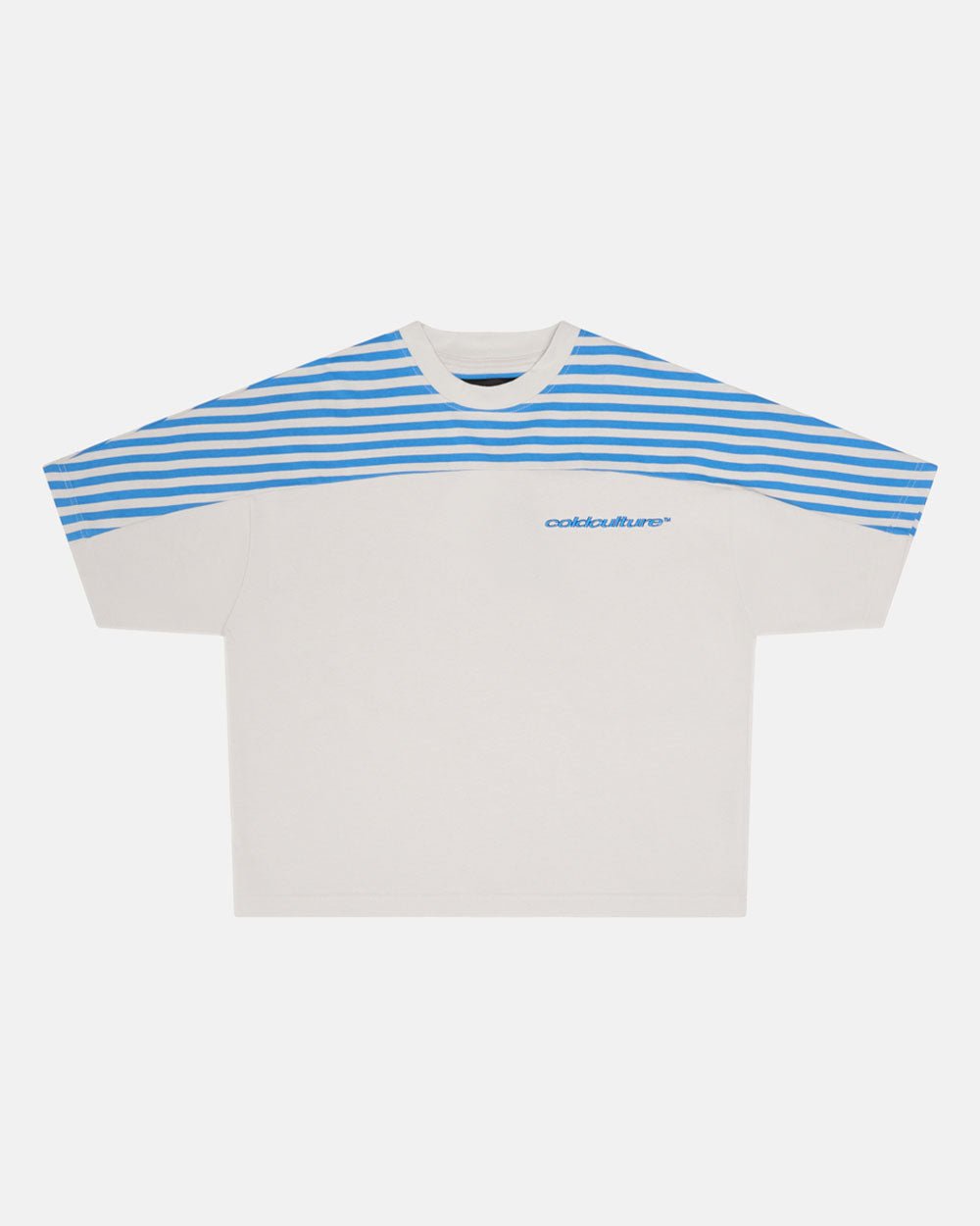 LOLLY HALF STRIPES TEE GREY AND BLUE