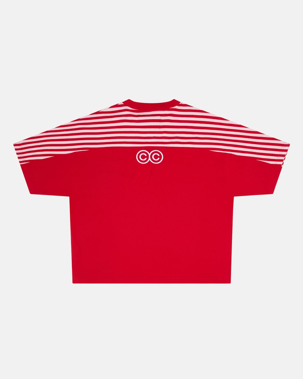 LOLLY HALF STRIPES TEE PINK AND RED