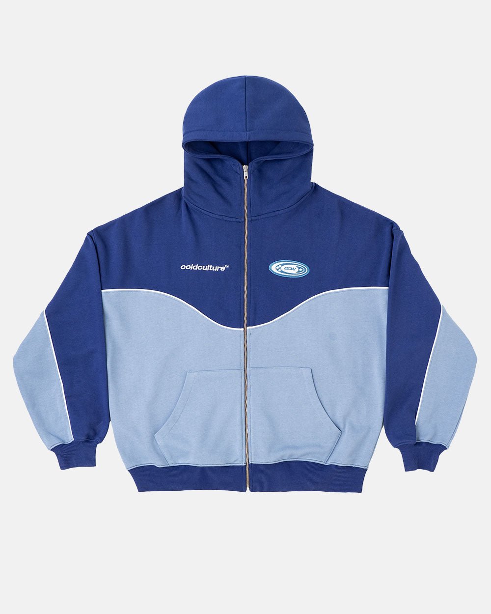 SUDADERA CON CAPUCHA Y CREMALLERA SIN RIESGO ESCALA AZUL