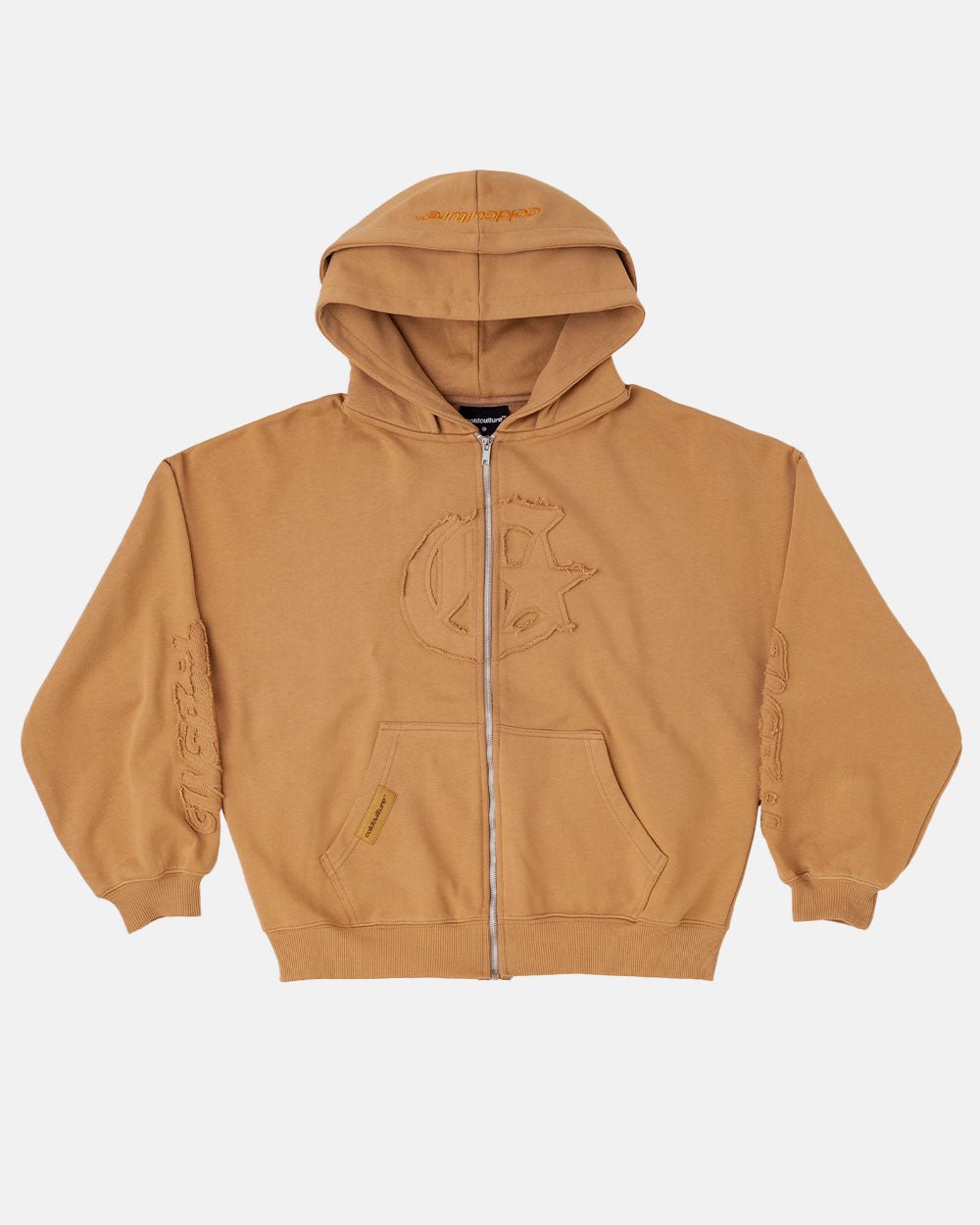 SUDADERA CON CAPUCHA Y CREMALLERA SIN REGLAS MARRÓN CLARO