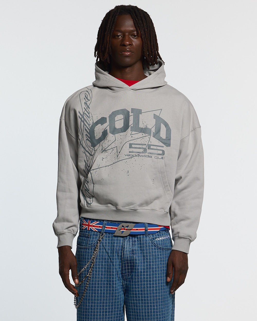 SUDADERA CON CAPUCHA ON ROAD GRIS Y VERDE