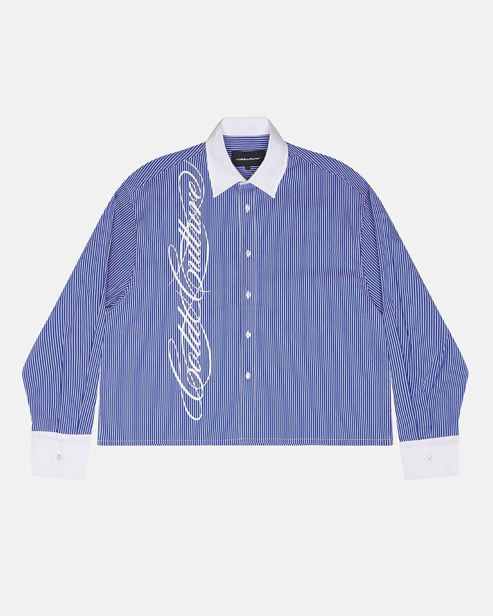 CAMISA SCRIPT AZUL Y BLANCA