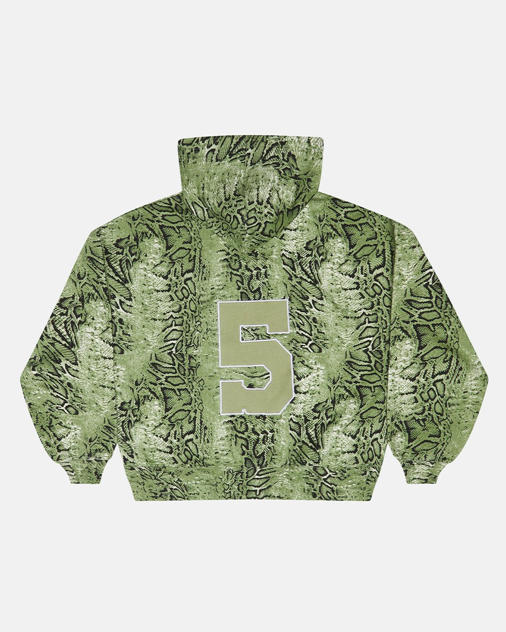 SUDADERA CON CAPUCHA Y CREMALLERA DE SERPIENTE VERDE Y NEGRA
