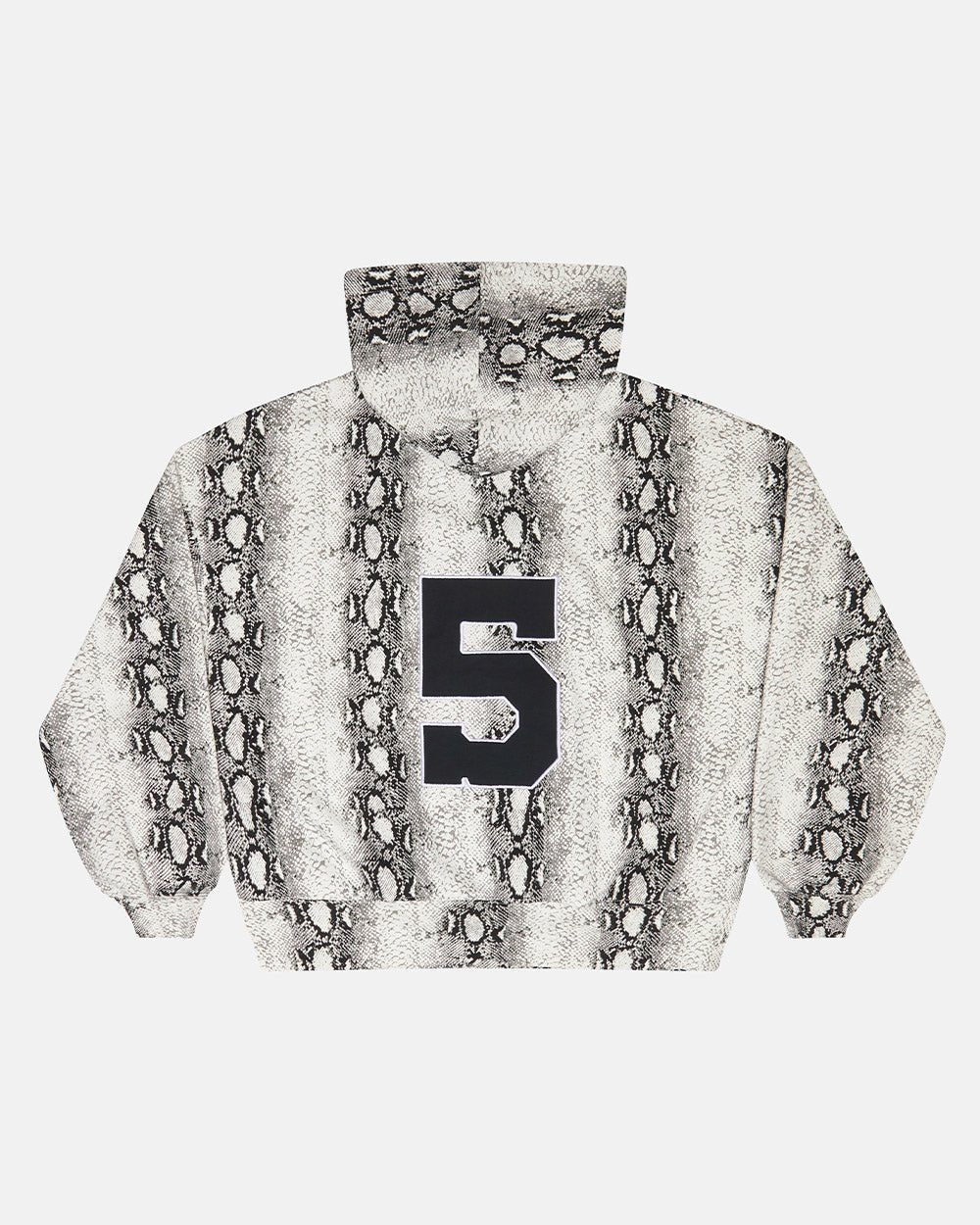 SUDADERA CON CAPUCHA Y CREMALLERA DE SERPIENTE BLANCA Y NEGRA