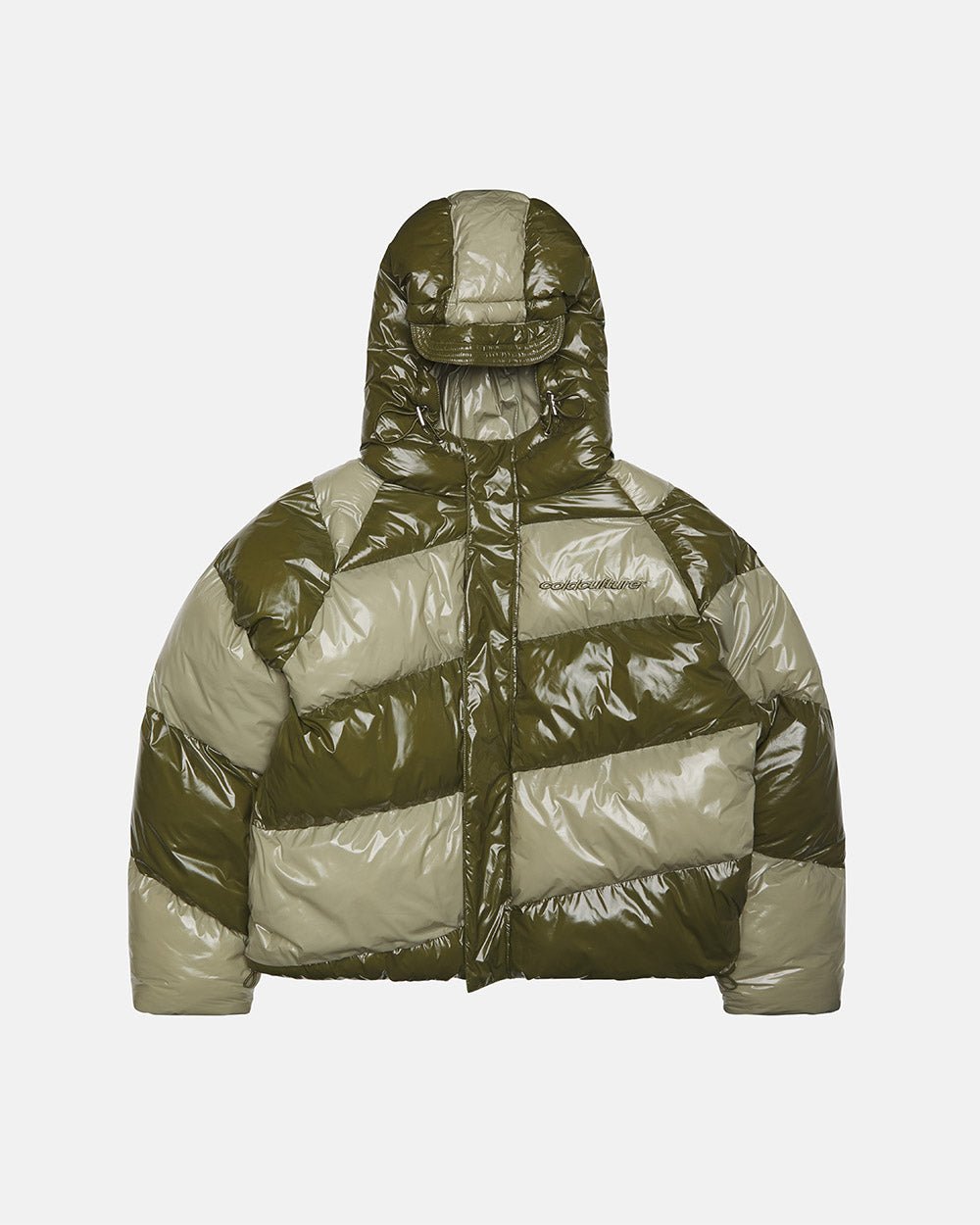 Plumífero espiral verde brillante