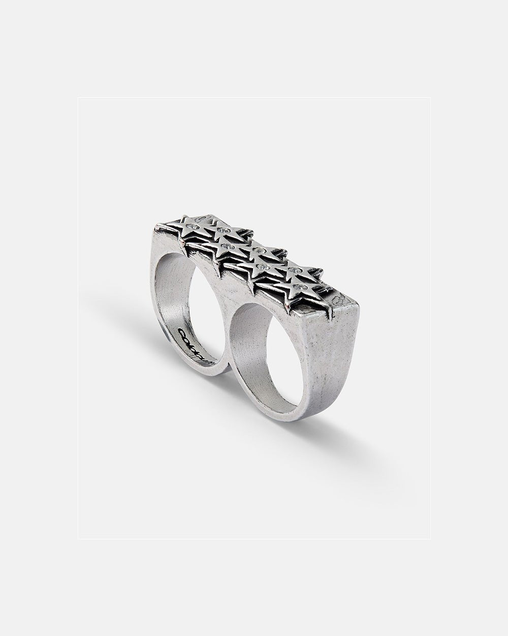 ANILLO DOBLE ESTRELLAS BLING BLING