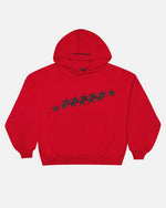 SUDADERA CON CAPUCHA ESTRELLAS ROJA Y NEGRA