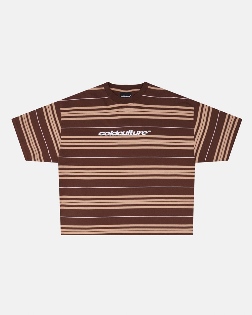 STRIPED TEE BROWN-PINK