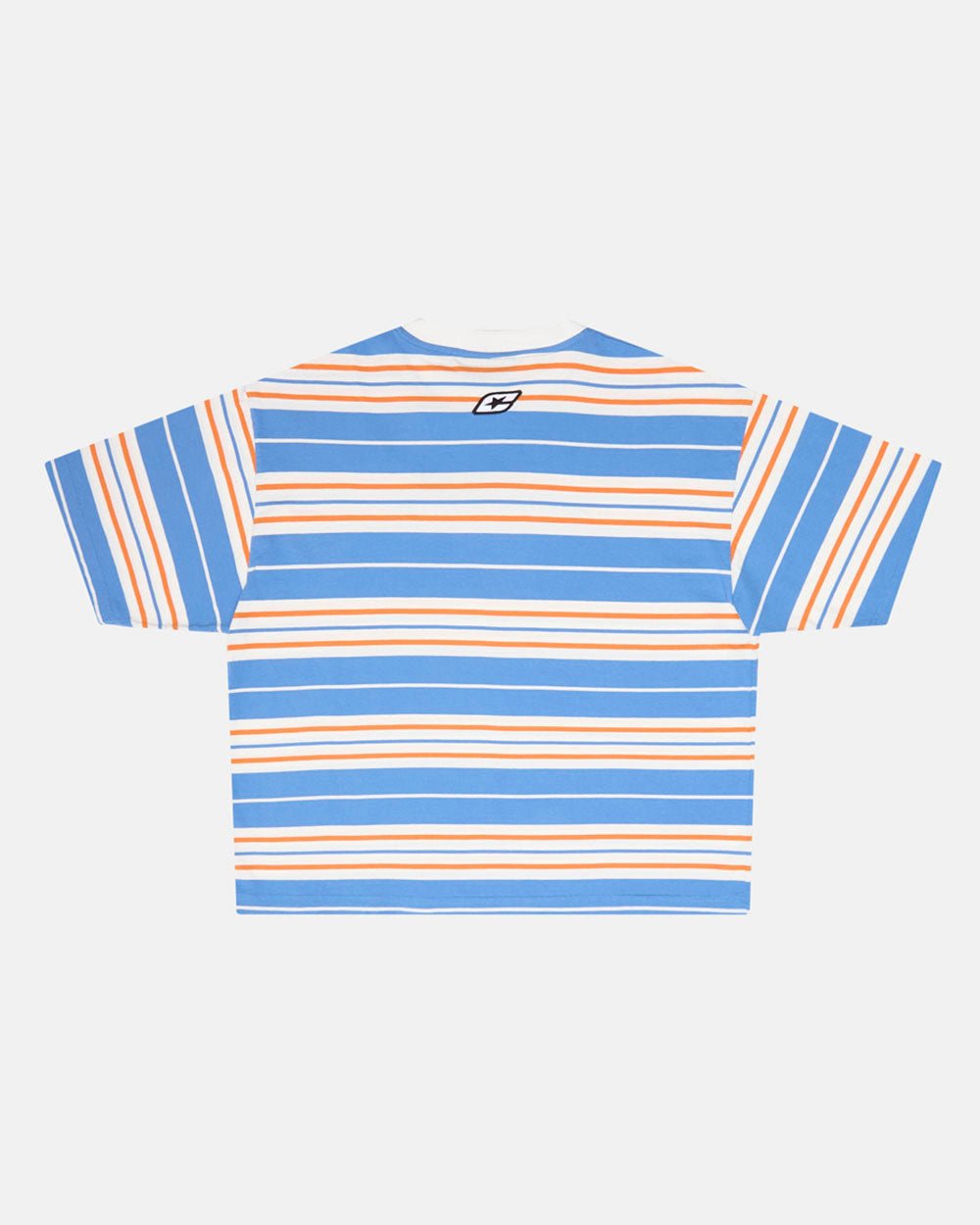CAMISETA DE RAYAS NARANJA-AZUL