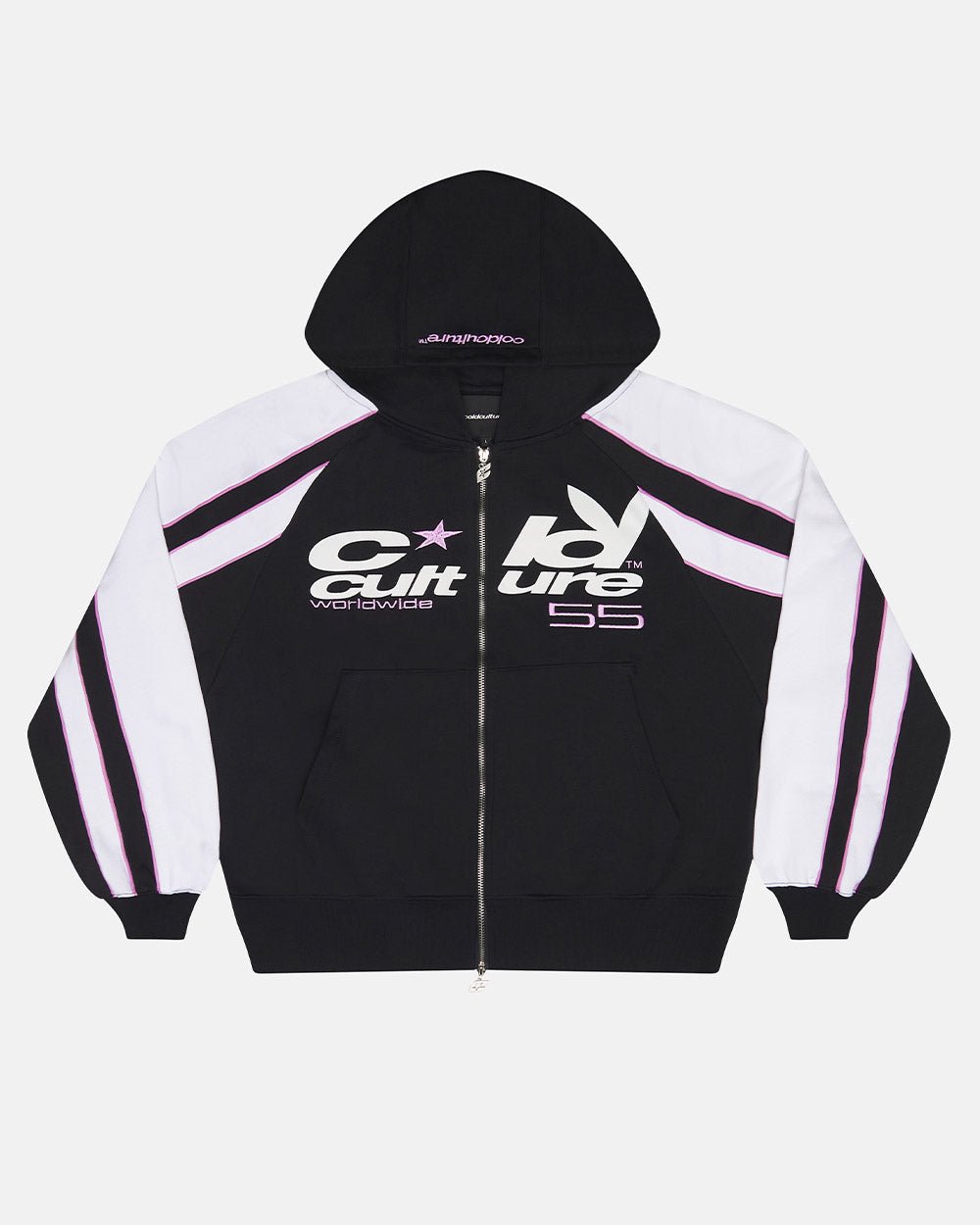 Sudadera con capucha y cremallera TEASE ME, color negro y gris