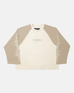 CAMISETA TRIBAL DE MANGA LARGA GRIS Y BLANCO ROJO