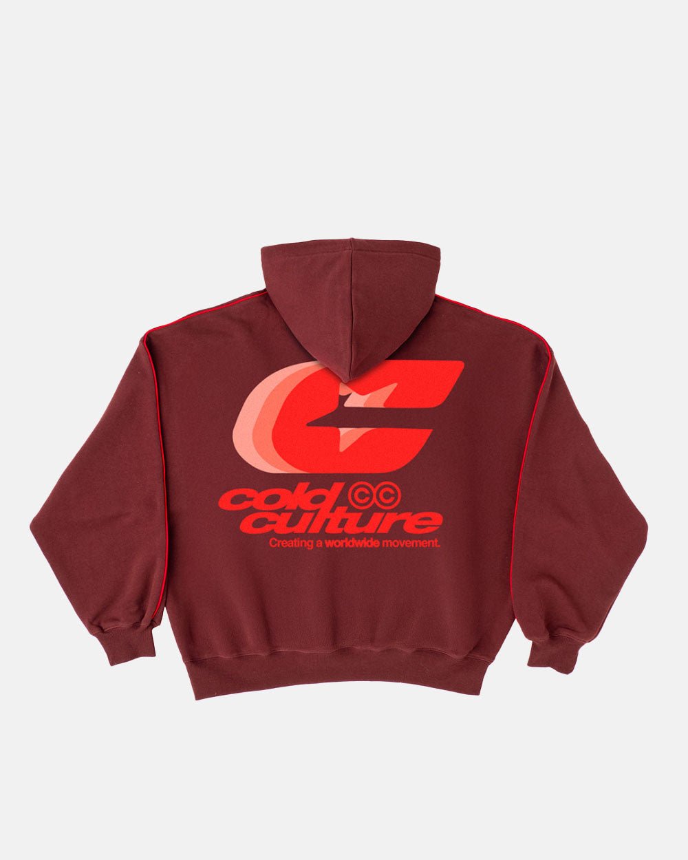 SUDADERA CON CAPUCHA TRIPLE C ROJO ÓXIDO