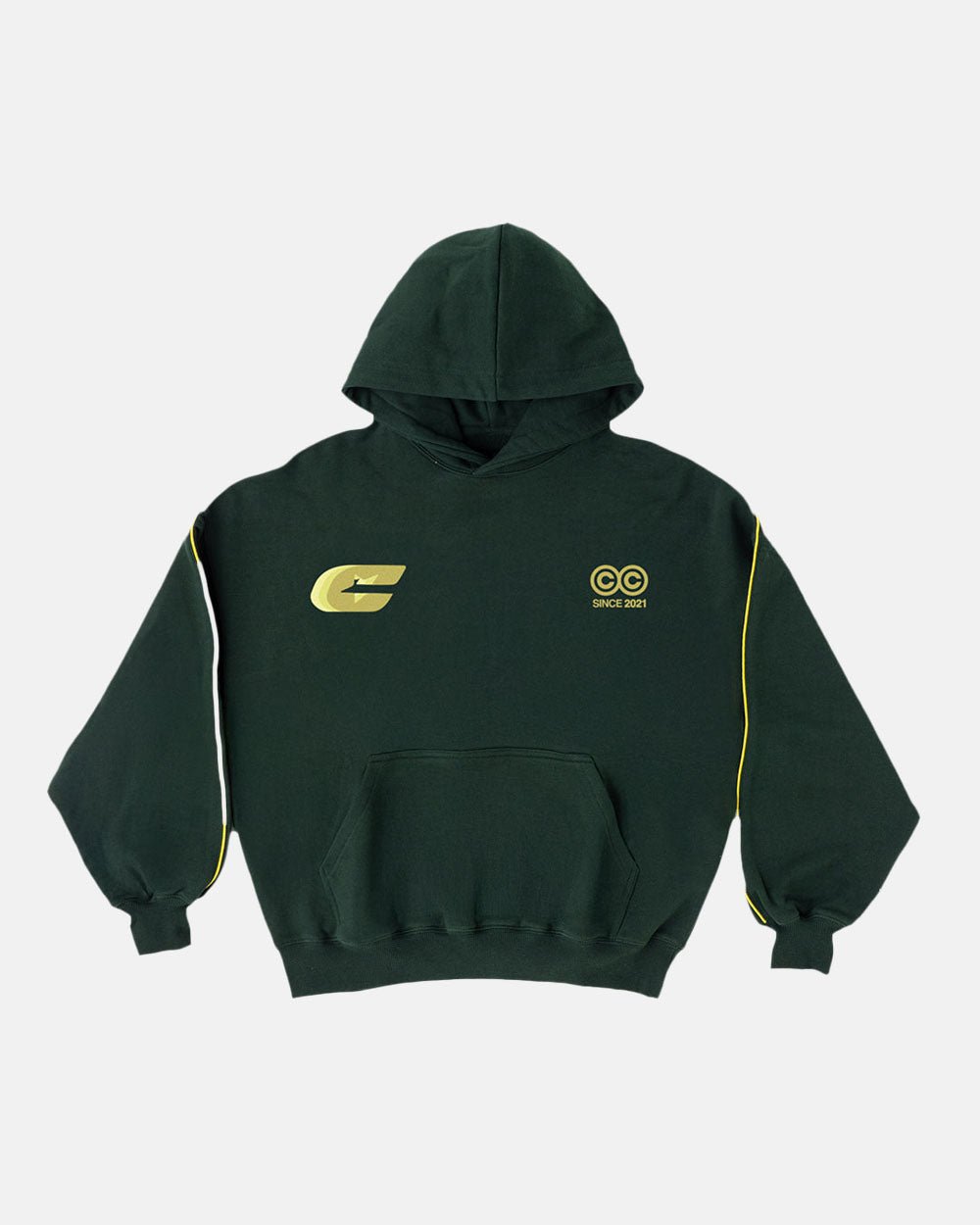 SUDADERA CON CAPUCHA TRIPLE C LAVADA VERDE NOCHE