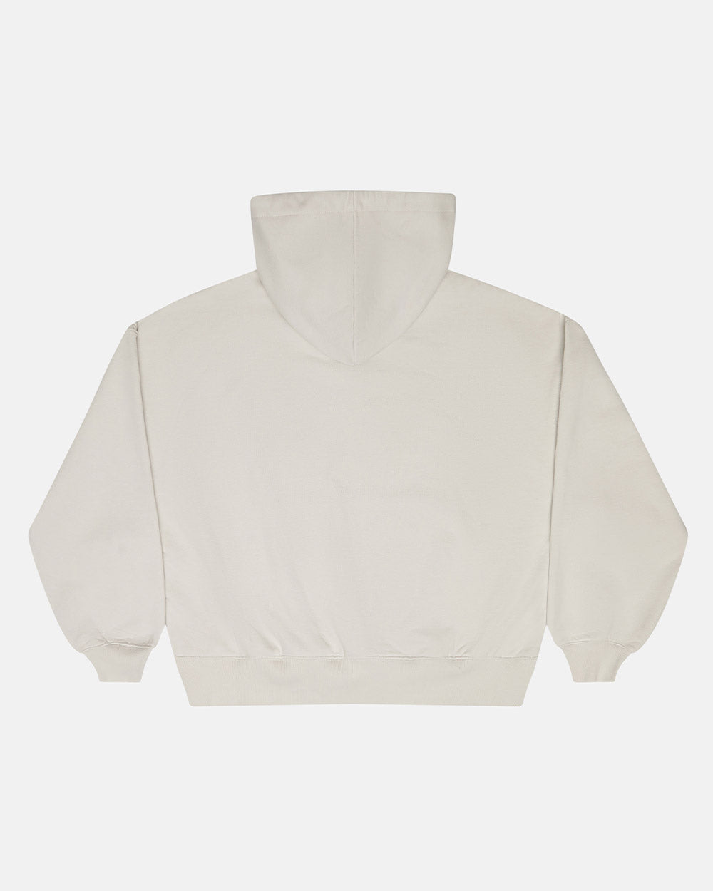 SUDADERA UNIVERSITARIA CON CAPUCHA GRIS MARFIL