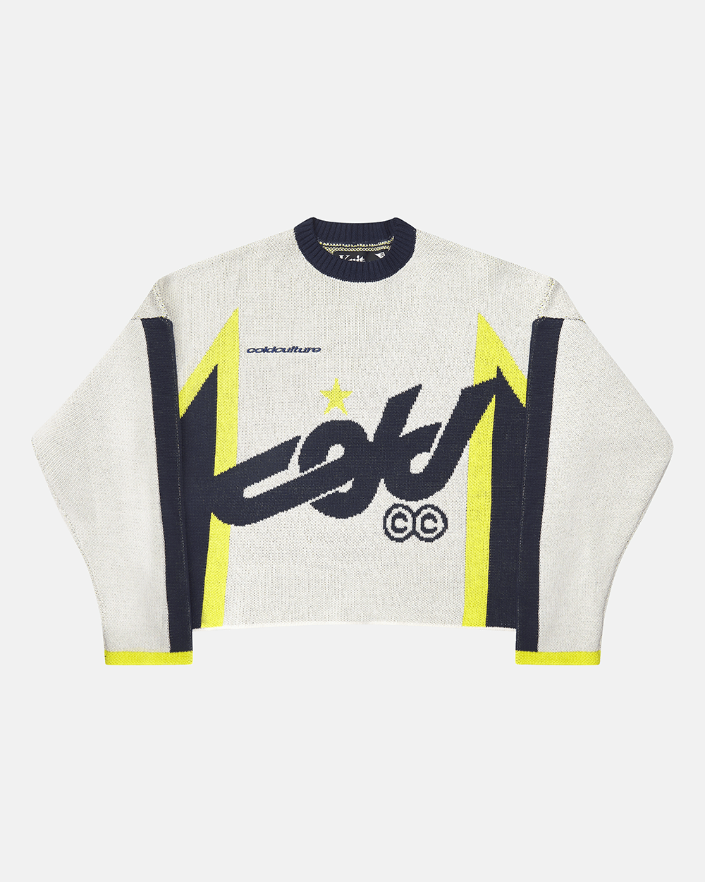 GANADOR DE PUNTO BEIGE, AZUL OSCURO Y AMARILLO